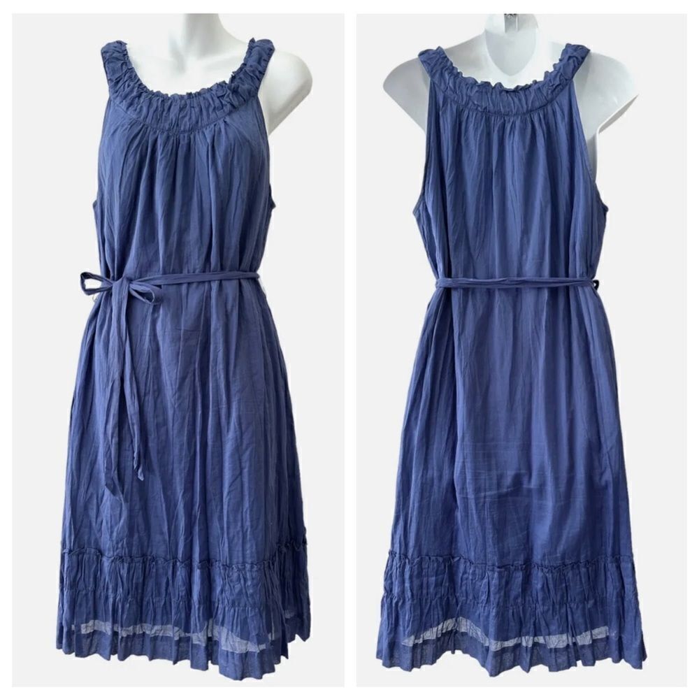 Talbots crinkle cotton halter shift dress. Size 4.